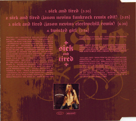 Anastacia : Sick And Tired (CD, Single)