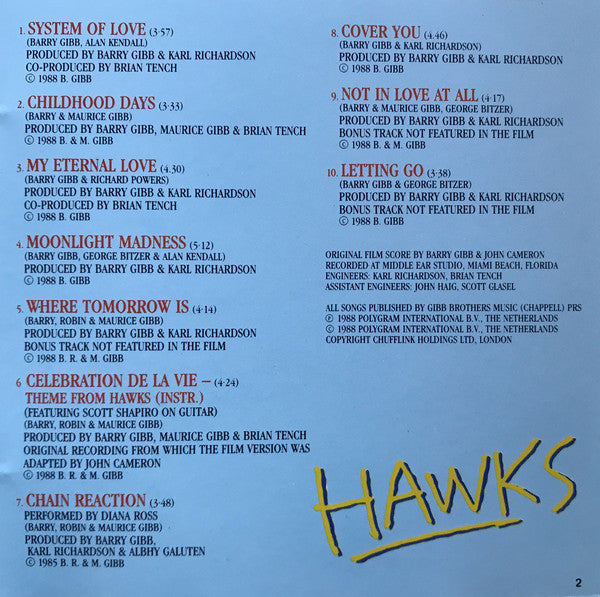 Barry Gibb : Music From The Original Soundtrack 'Hawks' (CD, Album)