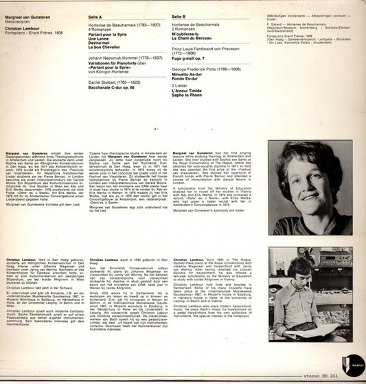 Margreet van Gunsteren, Christian Lambour : Queen Hortense And Her Piano  (LP, Album)