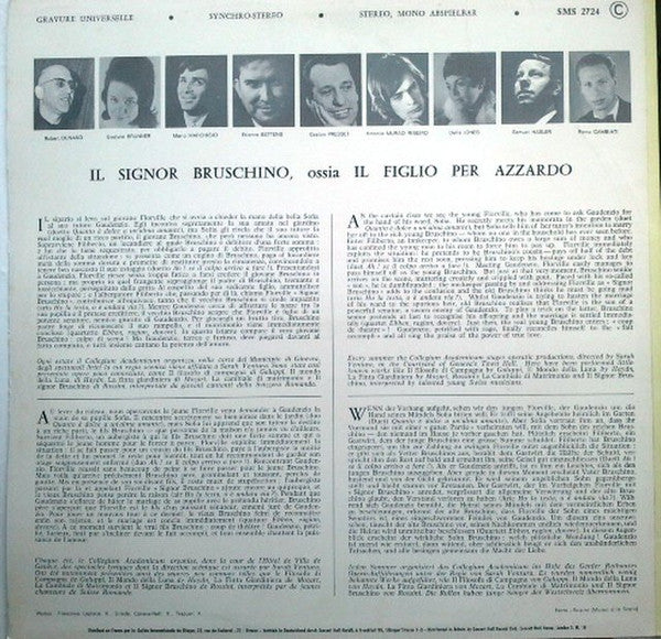 Gioacchino Rossini, Collegium Academicum De Genève, Robert Dunand : Il Signor Bruschino (LP)