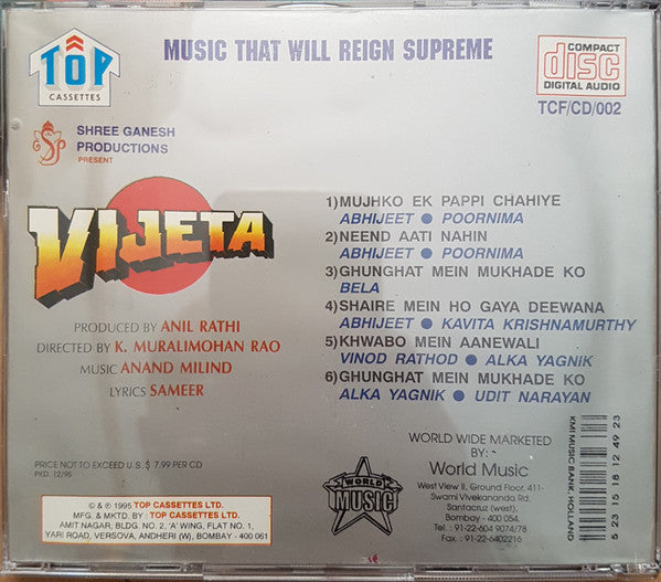 Anand Milind, Sameer : Vijeta (CD)