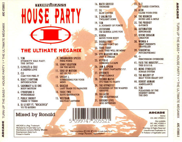 Various : House Party I (The Ultimate Megamix) (CD, Comp, Mixed)