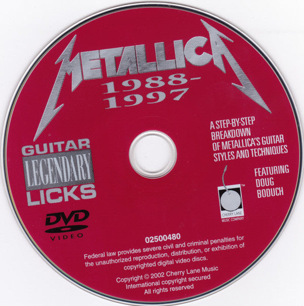 Doug Boduch : Metallica Legendary Licks Guitar 1988 - 1997 (DVD-V, Comp)