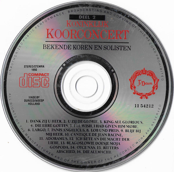 Various : Koninklijk Koorconcert Deel 2 (CD, Comp)