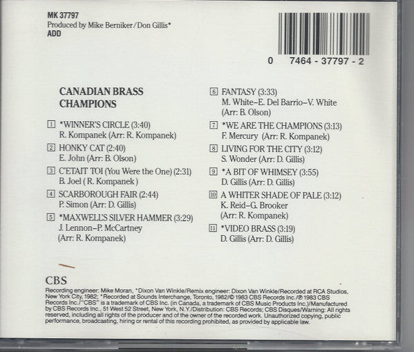 The Canadian Brass : Champions (CD, Album, RE)