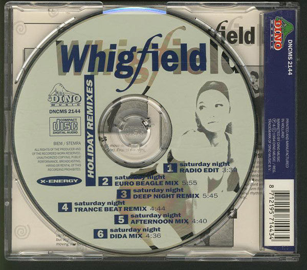 Whigfield : Saturday Night (Holiday Remixes) (CD, Maxi)