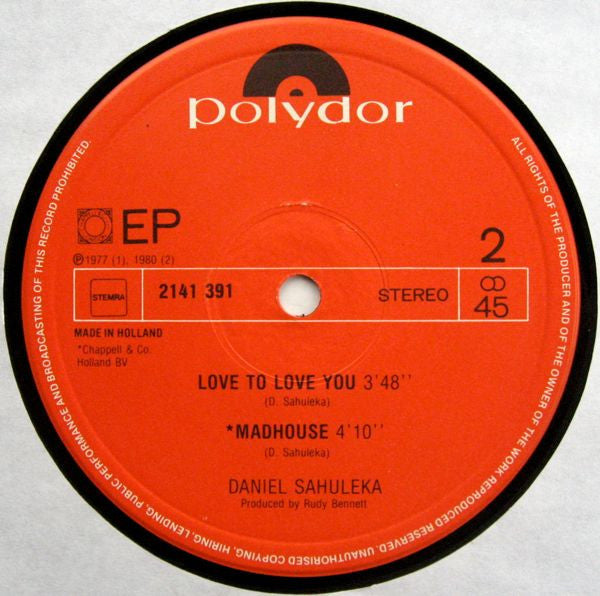 Daniel Sahuleka : We'll Go Out Tonight (Special Disco Version) (12", EP)