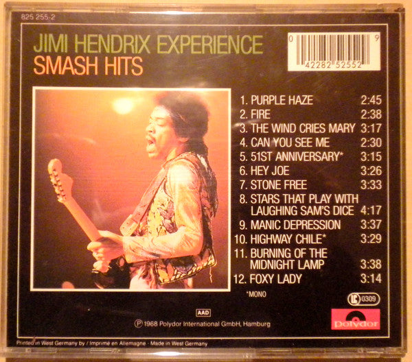 The Jimi Hendrix Experience : Smash Hits (CD, Comp, RE)