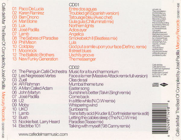 Various : Café Del Mar - The Best Of - Compiled By José Padilla (2xCD, Comp)