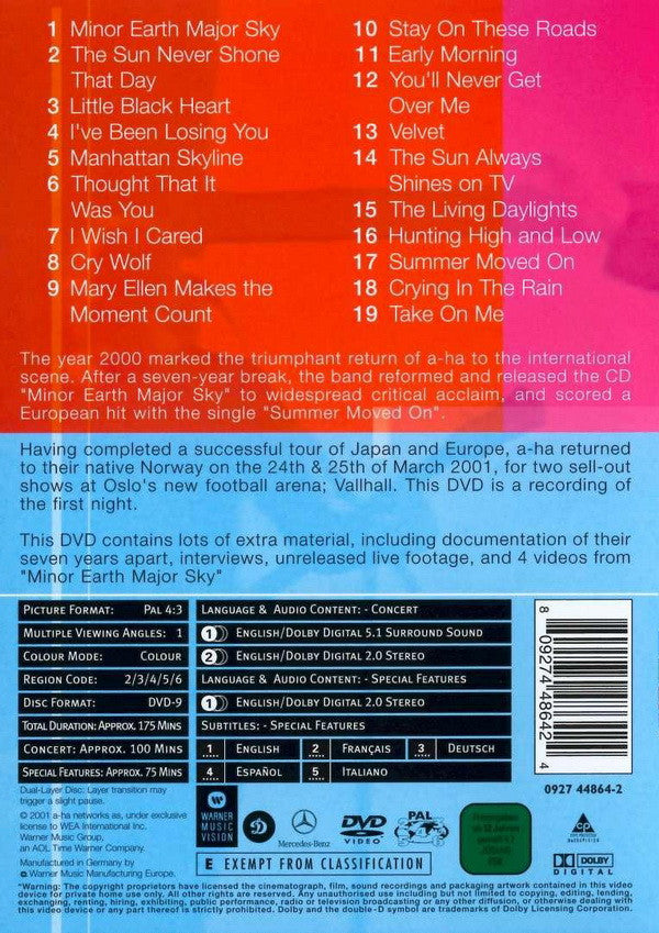 a-ha : Homecoming (Live At Vallhall) (DVD-V, Copy Prot., Multichannel, PAL, 4:3)