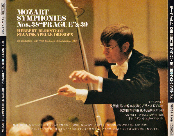 Wolfgang Amadeus Mozart - Herbert Blomstedt, Staatskapelle Dresden : Symphonies Nos. 38 "Prague" & 39 (CD, Album, RE)