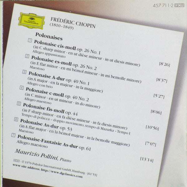 Frédéric Chopin - Maurizio Pollini : Polonaises (CD, Album, RE, RM)