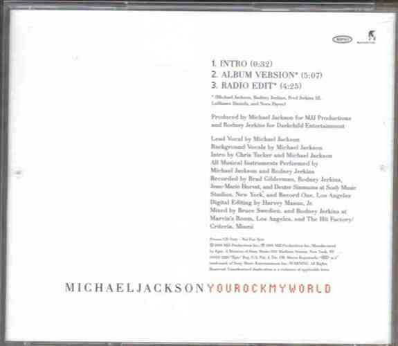 Michael Jackson : You Rock My World (CD, Single, Promo)