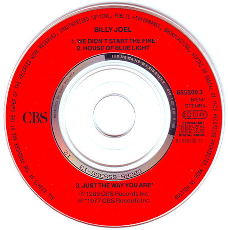 Billy Joel : We Didn't Start The Fire (CD, Mini, Maxi)