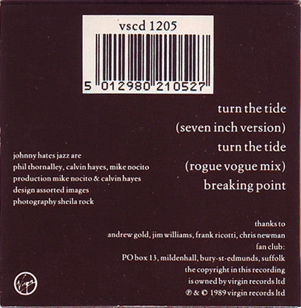 Johnny Hates Jazz : Turn The Tide (CD, Mini, Single)