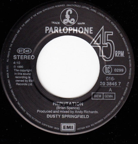 Dusty Springfield : Reputation (7", Single)