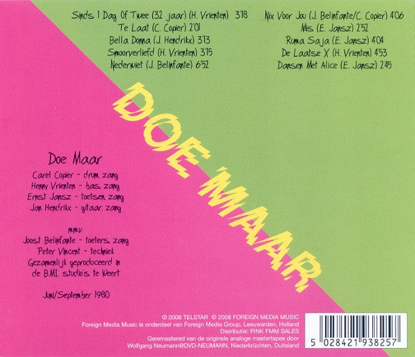 Doe Maar : Skunk (CD, Album, RM)