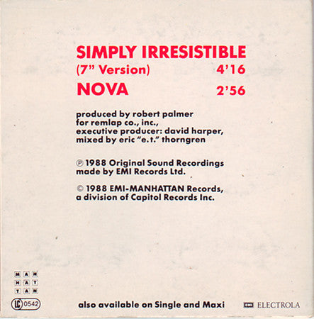 Robert Palmer : Simply Irresistible (CD, Mini, Single)