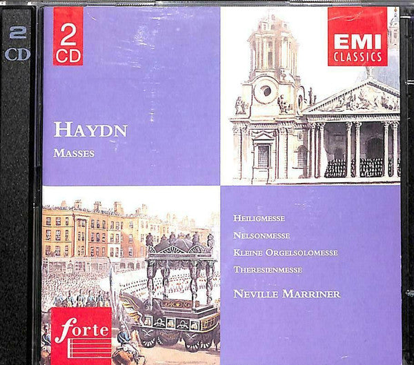 Joseph Haydn / Sir Neville Marriner : Masses: Heiligmesse • Nelsonmesse • Kleine Orgelsolomesse • Theresienmesse (2xCD, Album, Comp, RE)