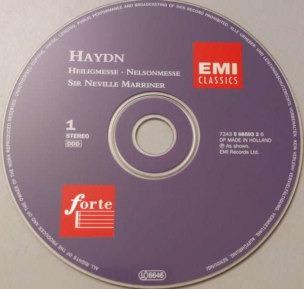 Joseph Haydn / Sir Neville Marriner : Masses: Heiligmesse • Nelsonmesse • Kleine Orgelsolomesse • Theresienmesse (2xCD, Album, Comp, RE)
