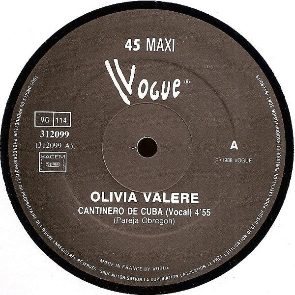 Olivia Valere : Cantinero De Cuba (12", Maxi)