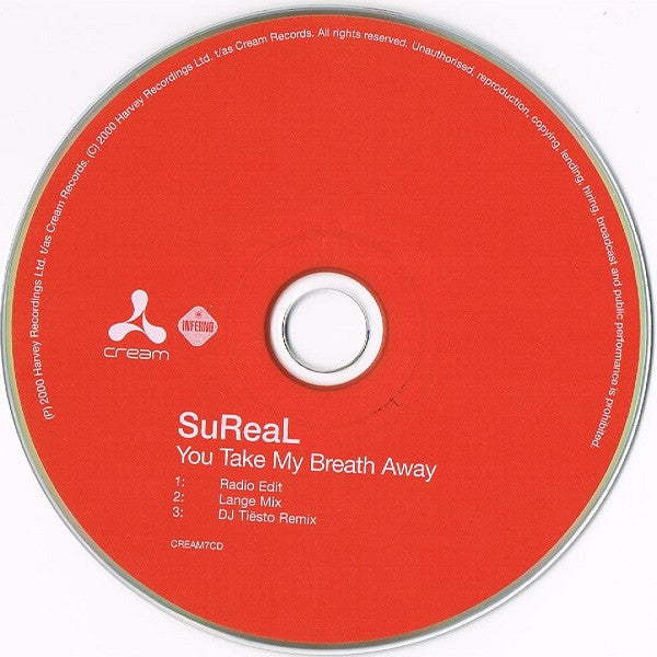 SuReal : You Take My Breath Away (CD, Single)