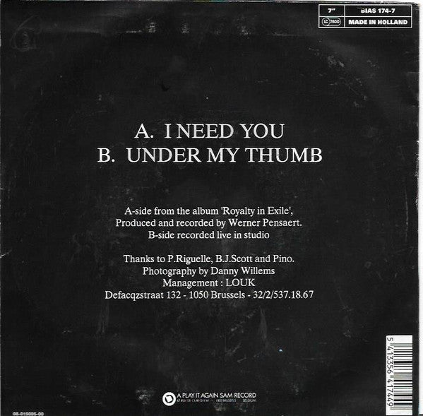 The Scabs : I Need You (7", Single)