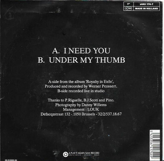 The Scabs : I Need You (7", Single)