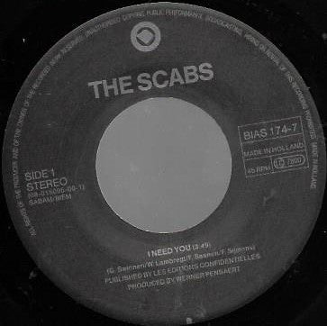 The Scabs : I Need You (7", Single)