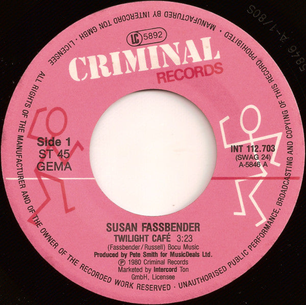 Susan Fassbender : Twilight Café (7", Single)