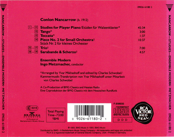 Conlon Nancarrow - Ensemble Modern, Ingo Metzmacher : Studies (CD, Album)