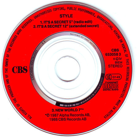 Style (4) : It's A Secret (CD, Mini)