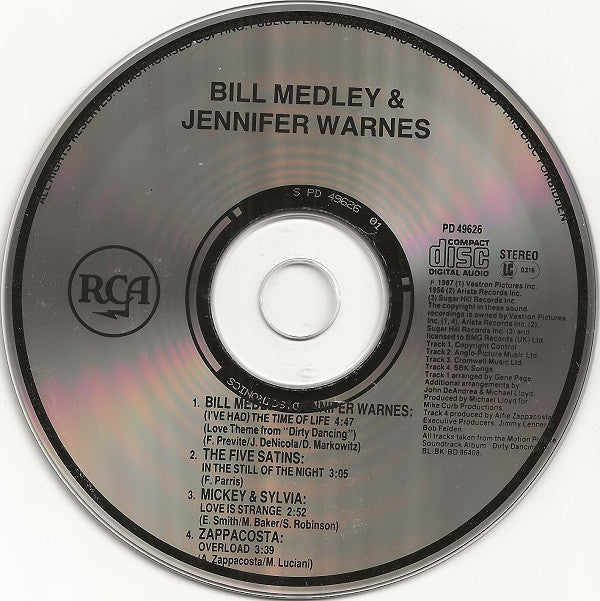 Bill Medley & Jennifer Warnes : (I've Had) The Time Of My Life (CD, Single)