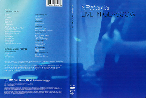 New Order : Live In Glasgow (2xDVD-V, NTSC)