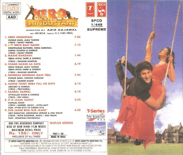 Anu Malik : Hero Hindustani (CD)