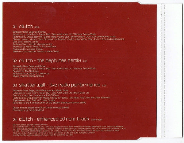 Shea Seger : Clutch (CD, Maxi, Enh)