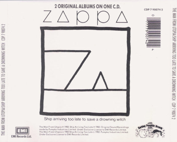 Zappa* : The Man From Utopia / Ship Arriving Too Late To Save A Drowning Witch (CD, Comp)