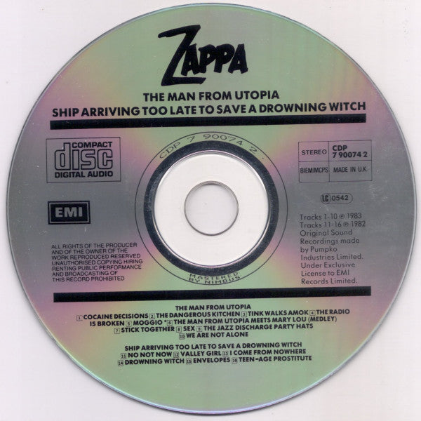 Zappa* : The Man From Utopia / Ship Arriving Too Late To Save A Drowning Witch (CD, Comp)