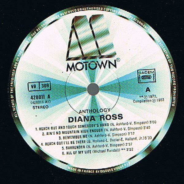 Diana Ross : Diana Ross Anthology  (2xLP, Comp)