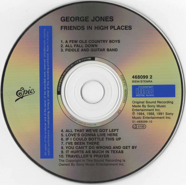 George Jones (2) : Friends In High Places (CD, Album)