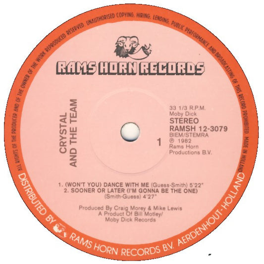 Crystal And The Team : (Won't You) Dance With Me (12")