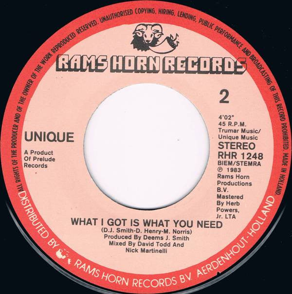 Unique (5) : What I Got Is What You Need (7", Single)
