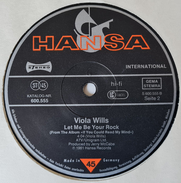 Viola Wills : Secret Love / Let Me Be Your Rock (12", Single)