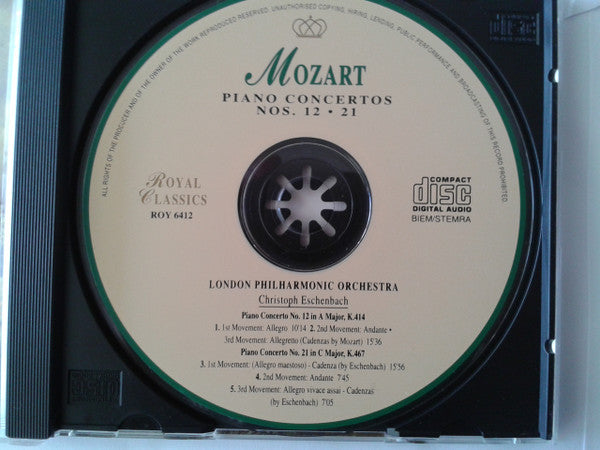 Wolfgang Amadeus Mozart - London Philharmonic Orchestra, Christoph Eschenbach : Piano Concertos 12 • 21 (CD, Comp)