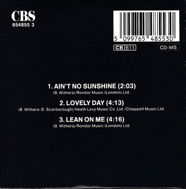 Bill Withers : Ain't No Sunshine / Lovely Day / Lean On Me (CD, Mini, Maxi)