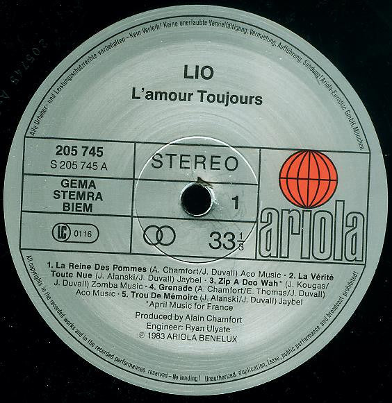 Lio : Amour Toujours (LP, Album)