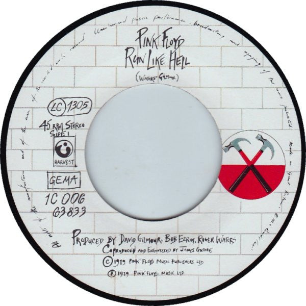 Pink Floyd : Run Like Hell (7", Single)