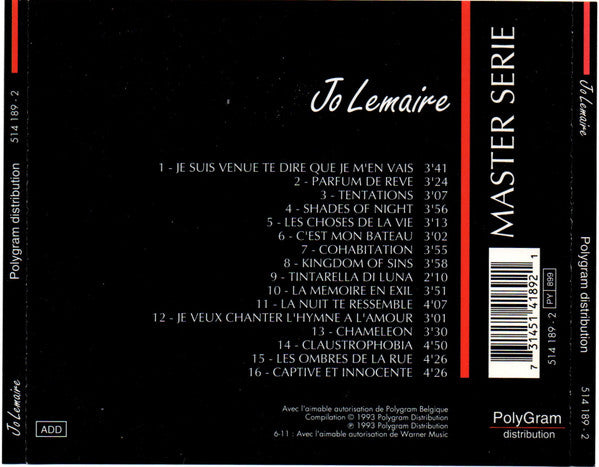 Jo Lemaire : Jo Lemaire (CD, Comp)