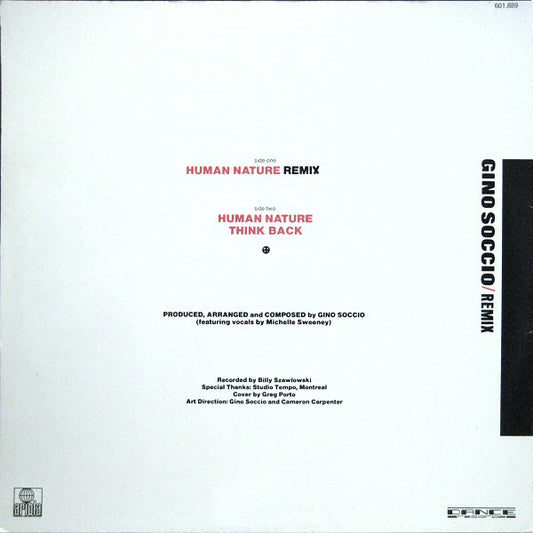 Gino Soccio : Human Nature (Remix) (12")