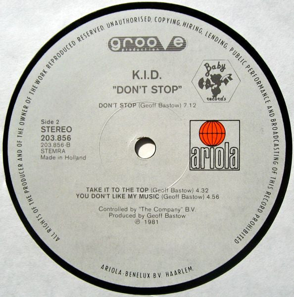 K.I.D. : Don't Stop (LP, Album)